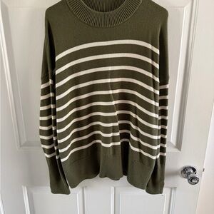 Olive Green Striped woman’s Sweater